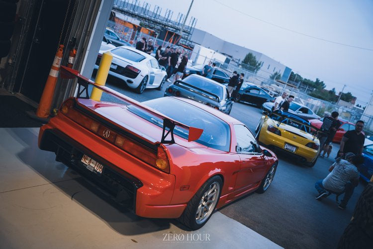 Orange Acura NSX at a Speed Factor Calgary customer meet
