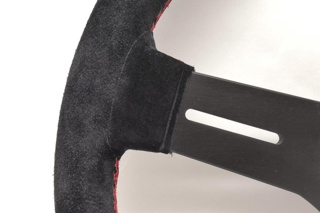 NARDI COMPETITION 330MM STEERING WHEEL - BLACK SUEDE / RED STITCH