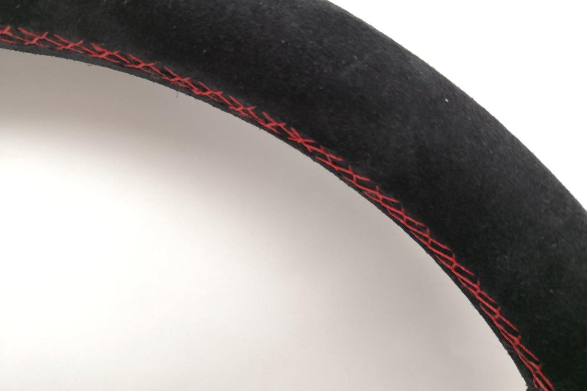 NARDI COMPETITION 330MM STEERING WHEEL - BLACK SUEDE / RED STITCH