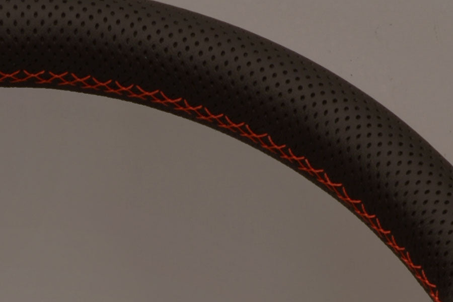 Nardi Deep Corn 330 Black Spokes Black Perforated Leather Red Stitch