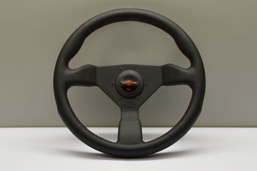 Personal Neo Grinta 330mm Steering Wheel Black Leather w/Red Stitching