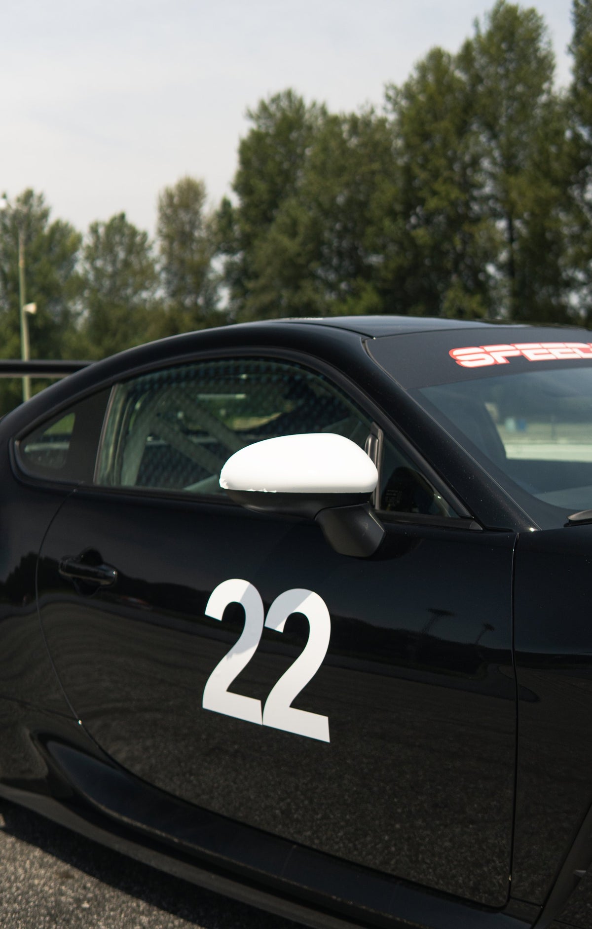 Number 22 door decal on the Subaru BRZ tS