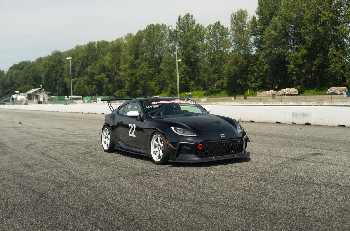 Subaru BRZ tS front three-quarter on the circuit