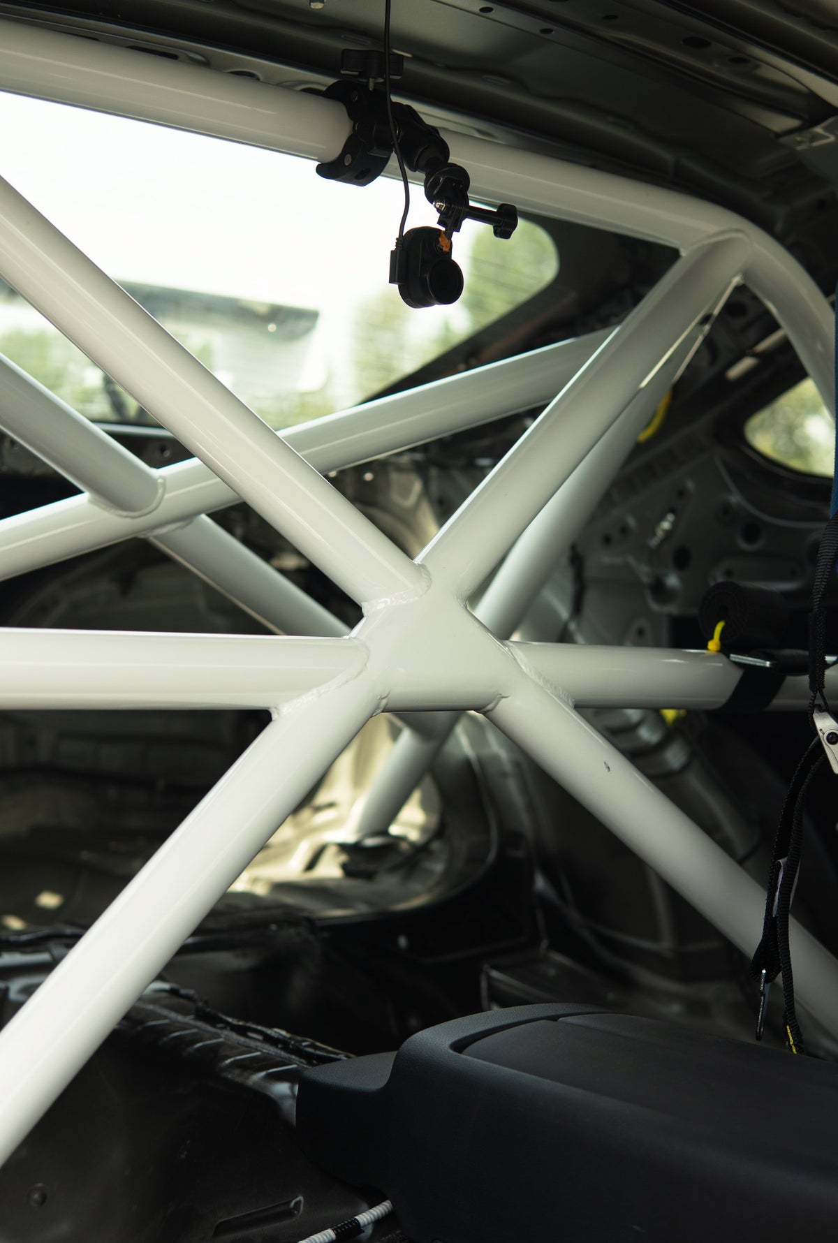 Roll cage detail inside the Subaru BRZ tS