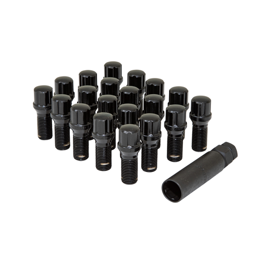 Gorilla Automotive 5LUG 15-1.25 SPLINE BOLT WIK BLK 28MM
