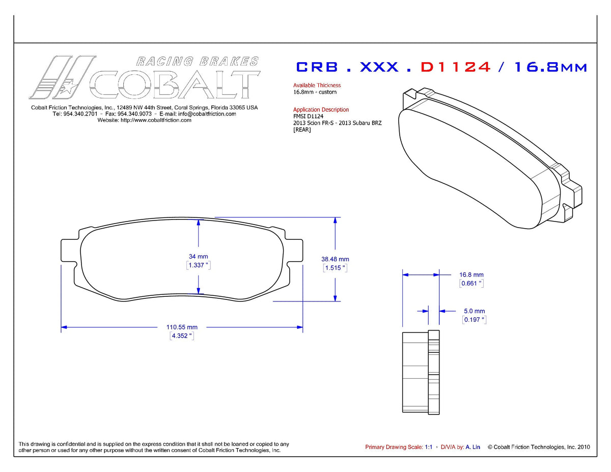 Cobalt XR3 Rear - GR86/BRZ Non Brembo