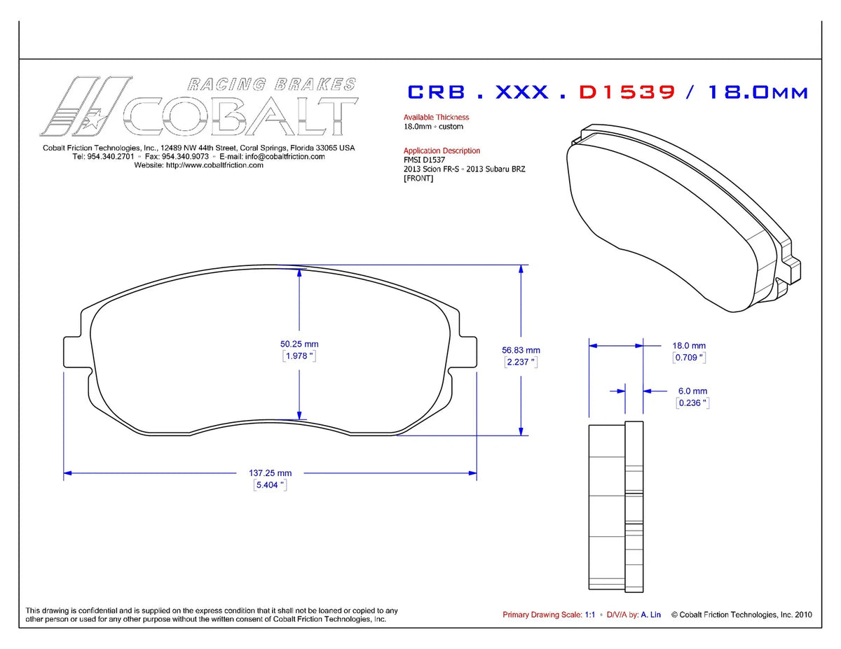 Cobalt XR2 Front - GR86/BRZ Non Brembo