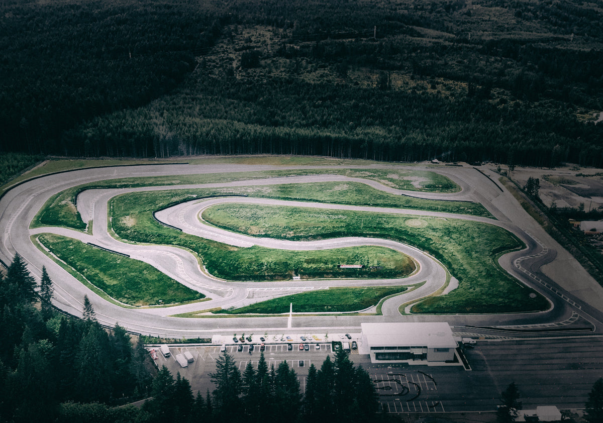 Vancouver Island Motorsport Circuit aerial view of the track layout